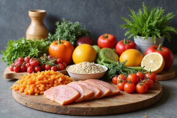 Tavola imbandita con cibo sano e colorato