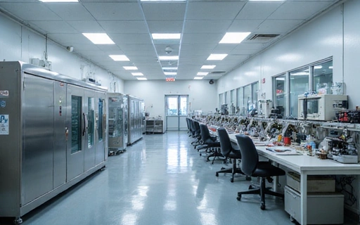 Laboratorio con macchinari di produzione all'avanguardia