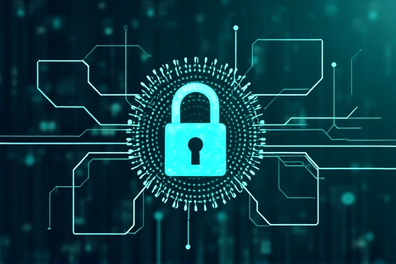 Simbolo di protezione dei dati, un lucchetto stilizzato su uno sfondo digitale